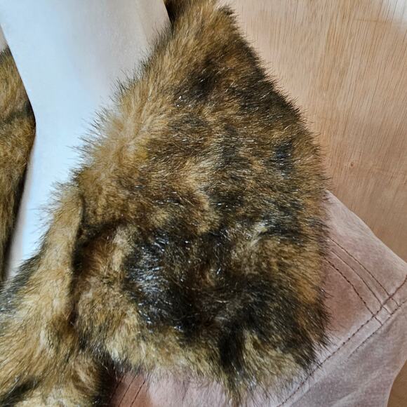 Jamie Nicole Collection 100% Genuine Leather Jacket With Fur Trim Size‎ Medium - Picture 9 of 11